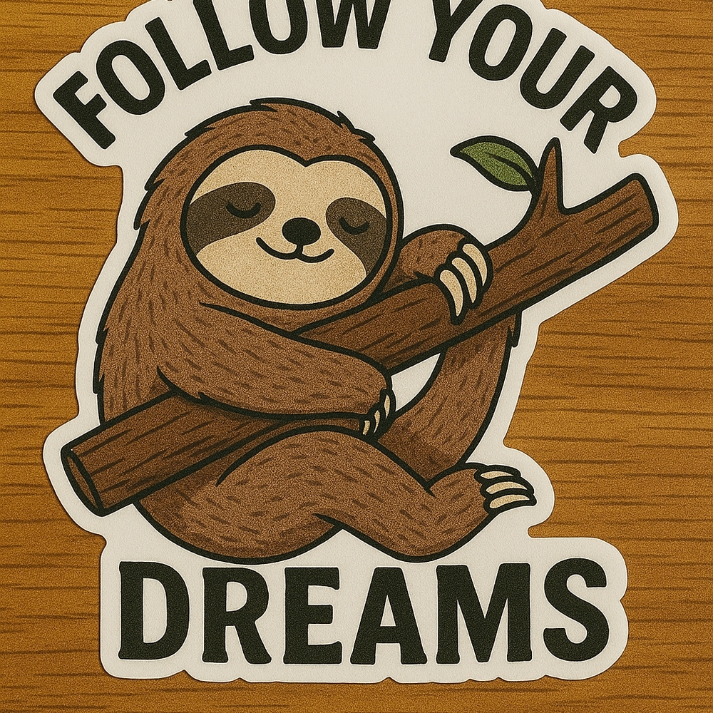 Sloth Wall Sticker - Brown and Green